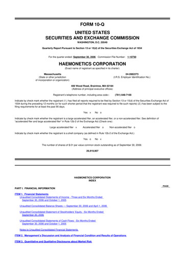 Thumbnail Haemonetics 10-Q Quarterly Report FY 