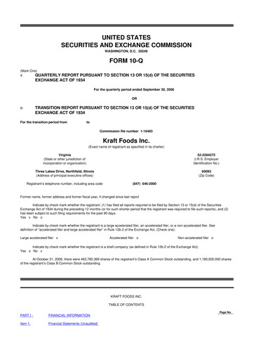 Thumbnail Mondelez International 10-Q Quarterly Report FY 