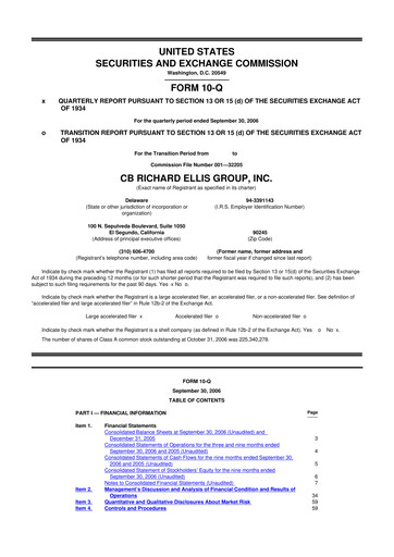 Miniature CBRE Group
 10-Q Rapport trimestriel  