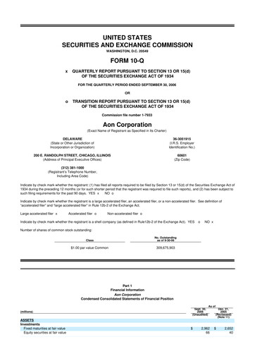 Vorschaubild Aon 10-Q Quartalsbericht  