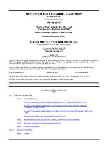 Thumbnail Allient 10-Q Quarterly Report FY 