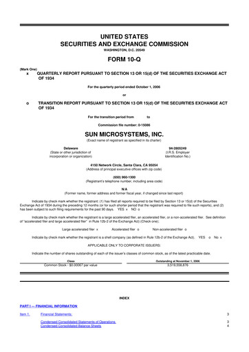 Thumbnail Sun Microsystems 10-Q Quarterly Report FY 