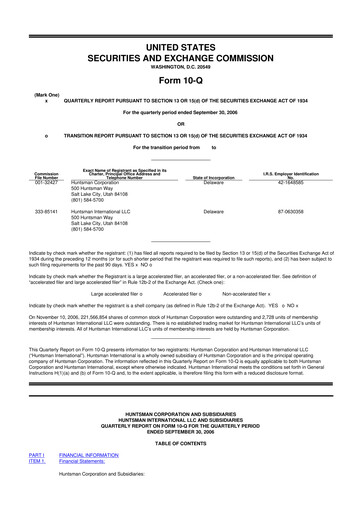 Vorschaubild Huntsman Corporation
 10-Q Quartalsbericht  