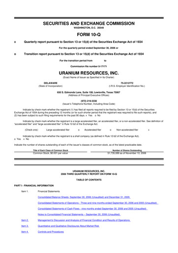 Vorschaubild Westwater Resources
 10-Q Quartalsbericht  