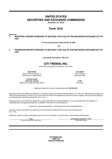 Vorschaubild Citi Trends, Inc. 10-Q Quartalsbericht  