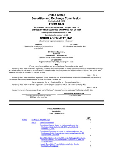 Thumbnail Douglas Emmett 10-Q Quarterly Report FY 