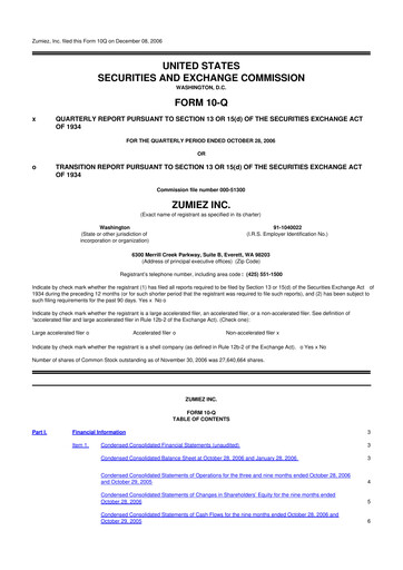 Thumbnail Zumiez 10-Q Quarterly Report FY 