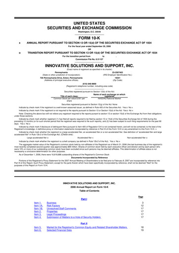 Thumbnail Innovative Solutions and Support 10-K Annual Report 