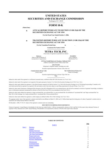 Thumbnail Tetra Tech
 10-K Annual Report 