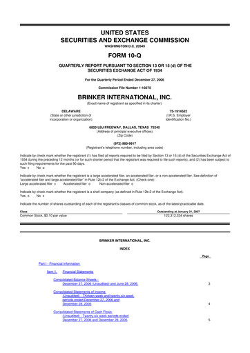 Thumbnail Brinker International
 10-Q Quarterly Report FY 