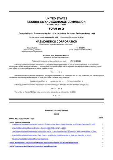 Thumbnail Haemonetics 10-Q Quarterly Report FY 