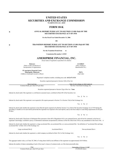 Thumbnail Ameriprise Financial
 10-K Annual Report 