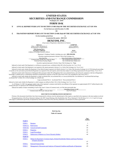 Thumbnail DexCom 10-K Annual Report 