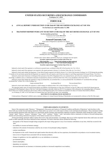 Thumbnail Assured Guaranty 10-K Annual Report 