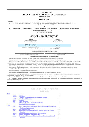 Thumbnail Sealed Air
 10-K Annual Report 