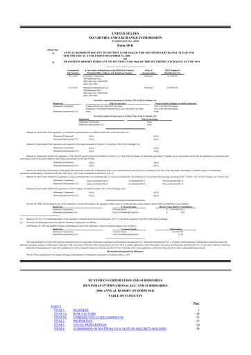 Thumbnail Huntsman Corporation
 10-K Annual Report 
