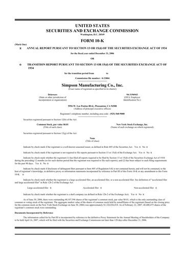 Thumbnail Simpson Manufacturing Company
 10-K Annual Report 