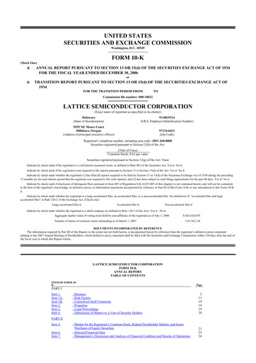 Thumbnail Lattice Semiconductor 10-K Annual Report 