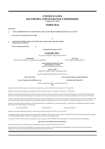 Thumbnail Gaia 10-K Annual Report 