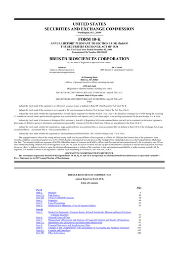 Thumbnail Bruker 10-K Annual Report 