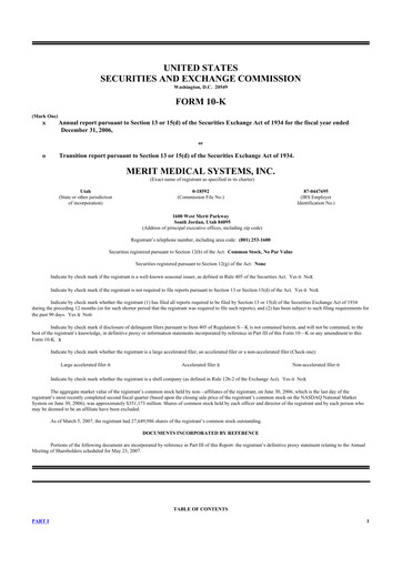 Thumbnail Merit Medical 10-K Annual Report 