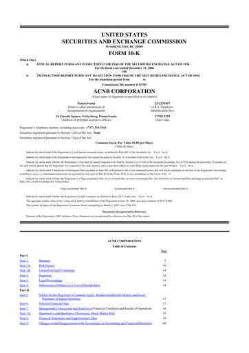 Thumbnail ACNB Corporation
 10-K Annual Report 