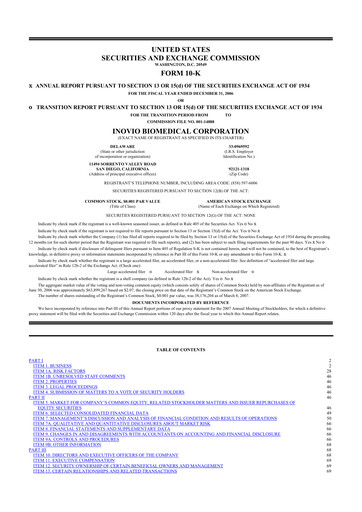 Thumbnail Inovio Pharmaceuticals 10-K Annual Report 