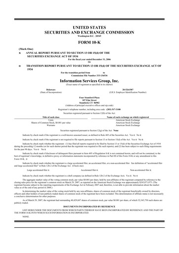 Thumbnail Information Services Group 10-K Annual Report 