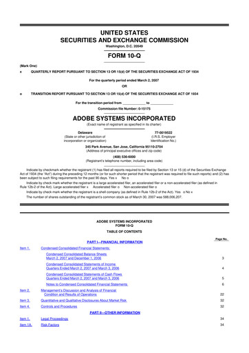 Miniature Adobe 10-Q Rapport trimestriel  