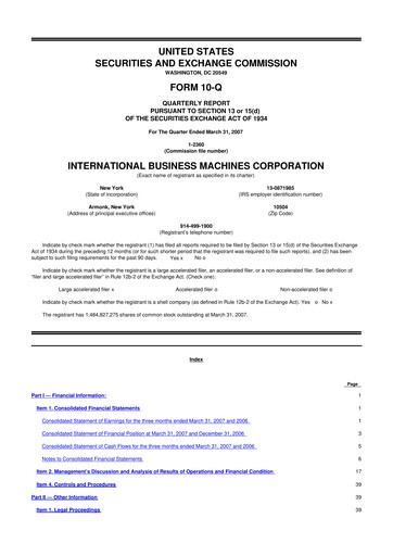 Vorschaubild IBM 10-Q Quartalsbericht  