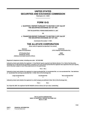 Vorschaubild Allstate 10-Q Quartalsbericht  
