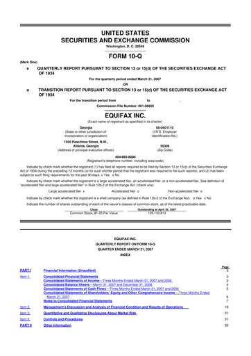 Vorschaubild Equifax 10-Q Quartalsbericht  