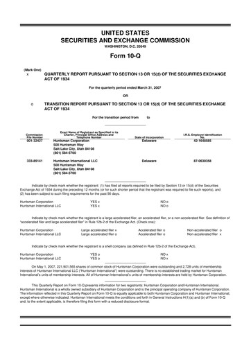 Vorschaubild Huntsman Corporation
 10-Q Quartalsbericht  