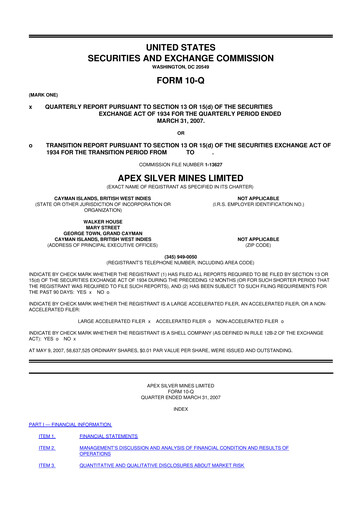 Miniature Golden Minerals
 10-Q Rapport trimestriel  