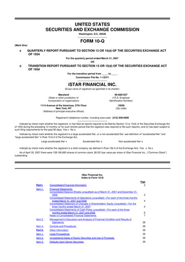 Thumbnail Safehold
 10-Q Quarterly Report FY 