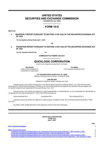 Thumbnail Quicklogic 10-Q Quarterly Report FY 