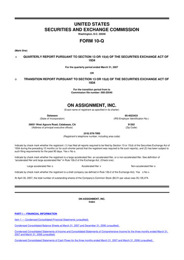 Thumbnail ASGN 10-Q Quarterly Report FY 