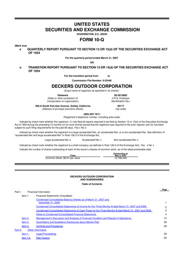 Thumbnail Deckers Brands 10-Q Quarterly Report FY 