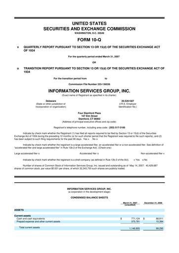 Thumbnail Information Services Group 10-Q Quarterly Report FY 