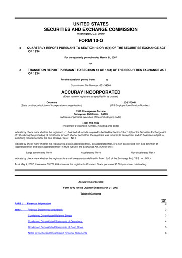 Miniature Accuray 10-Q Rapport trimestriel  