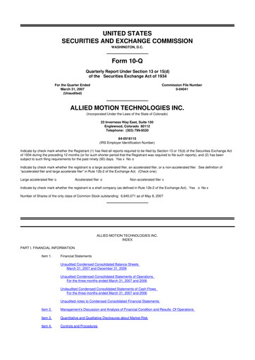 Thumbnail Allient 10-Q Quarterly Report FY 