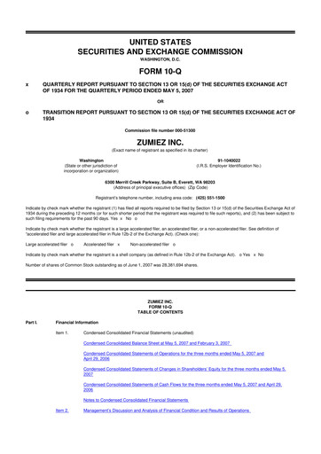 Thumbnail Zumiez 10-Q Quarterly Report FY 