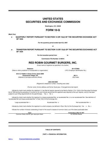 Thumbnail Red Robin
 10-Q Quarterly Report FY 