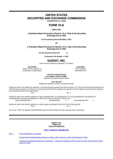 Thumbnail Guess 10-Q Quarterly Report FY 