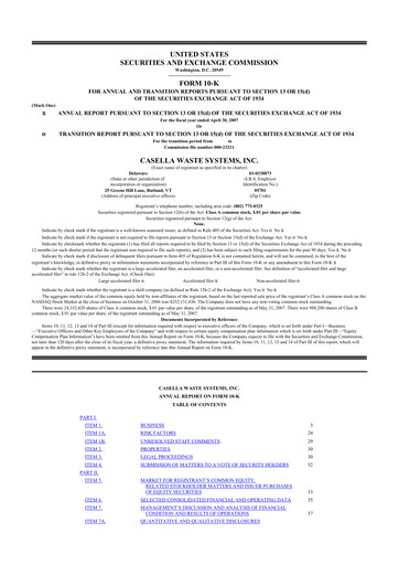 Thumbnail Casella Waste Systems
 10-K Annual Report 