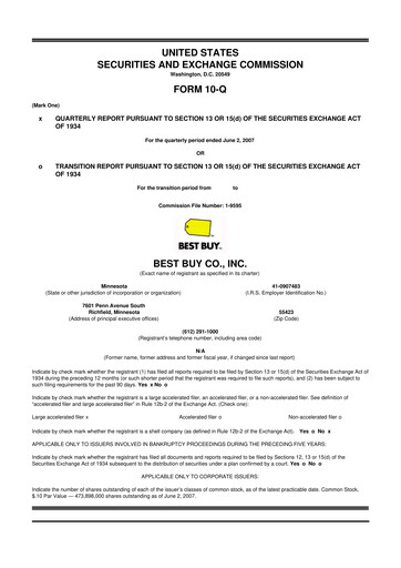 Thumbnail Best Buy 10-Q Quarterly Report FY 