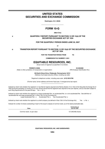 Vorschaubild EQT Corporation
 10-Q Quartalsbericht  