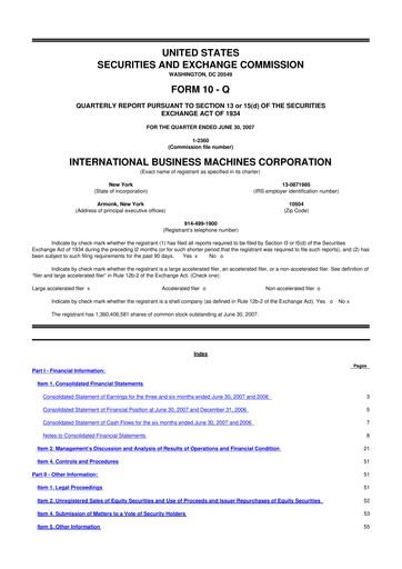Vorschaubild IBM 10-Q Quartalsbericht  