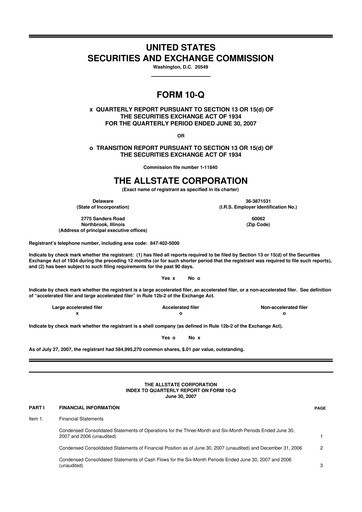 Vorschaubild Allstate 10-Q Quartalsbericht  