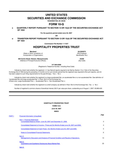 Thumbnail Service Properties Trust 10-Q Quarterly Report FY 